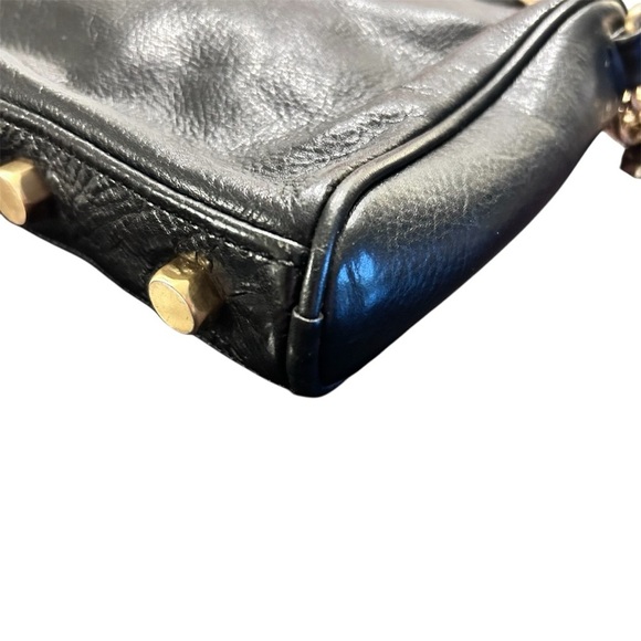 Rebecca Minkoff Black and Gold Crossbody Bag with Zipper and Fringe Details - Picture 4 of 8
